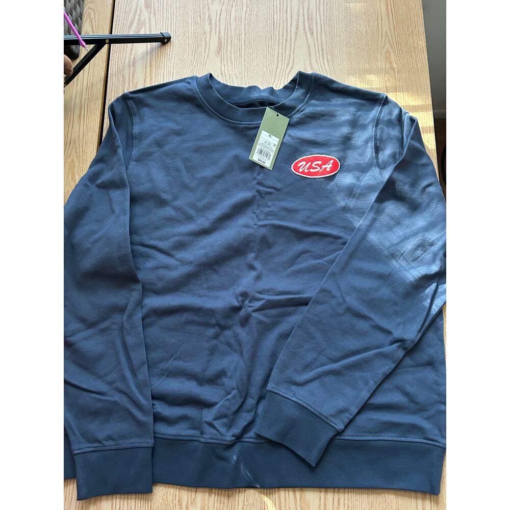 New Mens Goodfellow & Co Patriotic USA Sweatshirt 100% Cotton Navy size XL